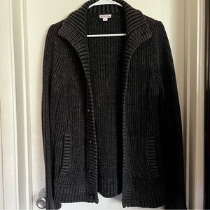 Gray Cable Knit Men’s Cardigan
